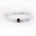 Pulseira masculina de contas com hematite 13