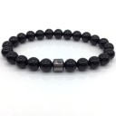 Pulseira masculina de contas com hematite 3