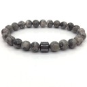 Pulseira masculina de contas com hematite 7