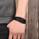 Pulseira masculina de várias camadas pena 5