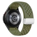 Pulseira para relógio Samsung Galaxy Watch 4/5/6 44 mm Pulseira de silicone com fecho branco 14