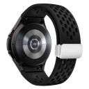 Pulseira para relógio Samsung Galaxy Watch 4/5/6 44 mm Pulseira de silicone com fecho branco 1