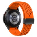 Pulseira para relógios Samsung Galaxy Watch 4/5/6 44 mm Pulseira de silicone com fivela preta 12