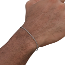 Pulsera de acero inoxidable para hombre de 17,5 cm con cadena de serpiente cuadrada, resistente al agua, extensión ajustable de 5 cm, 0,9 mm 3