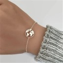 Pulsera de cadena con forma de globo terráqueo para mujer 1