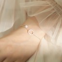 Pulsera de cadena de mujer con anillo y perla 3