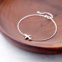 Pulsera de cadena de mujer con avión 2