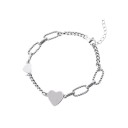 Pulsera de cadena de mujer con corazones 2