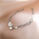 Pulsera de cadena de mujer con corazones 3
