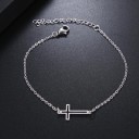 Pulsera de cadena de mujer con cruz 5