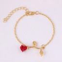 Pulsera de cadena de mujer con rosa 1