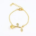 Pulsera de cadena de mujer con rosa 2