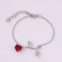 Pulsera de cadena de mujer con rosa 2