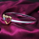 Pulsera de corazón macizo para mujer 2