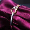 Pulsera de corazón macizo para mujer 4