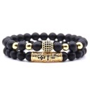 Pulsera de cuentas para hombre 2 piezas J109 2