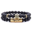Pulsera de cuentas para hombre 2 piezas J109 2