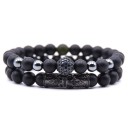 Pulsera de cuentas para hombre 2 piezas J109 1