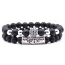 Pulsera de cuentas para hombre 2 piezas J109 3