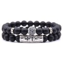 Pulsera de cuentas para hombre 2 piezas J109 2