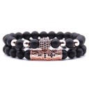 Pulsera de cuentas para hombre 2 piezas J109 4
