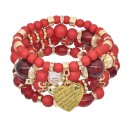 Pulsera de cuentas para mujer 4 piezas J117 18