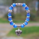 Pulsera de cuentas para mujer con corazón 14