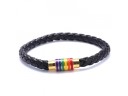 Pulsera de cuero arcoiris 3