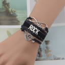 Pulsera de cuero multicapa con forma de roca 3
