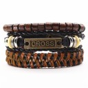 Pulsera de cuero para hombre 3 piezas 1