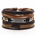 Pulsera de cuero para hombre 3 piezas 3