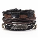 Pulsera de cuero para hombre 3 piezas 4