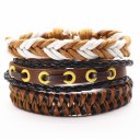 Pulsera de cuero para hombre 3 piezas 5