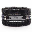 Pulsera de cuero para hombre 3 piezas 8