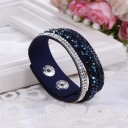 Pulsera de cuero para mujer con piedras H565 12