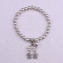 Pulsera de mujer con bolas y colgante H566 6