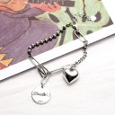 Pulsera de mujer con corazón y carita sonriente 3