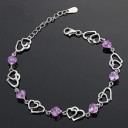 Pulsera de mujer con corazones y piedras A1695 4