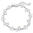 Pulsera de mujer con corazones y piedras conectadas 1