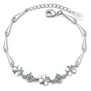 Pulsera de mujer con tréboles de cuatro hojas y piedras. 4