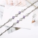 Pulsera de mujer con tréboles de cuatro hojas y piedras. 2