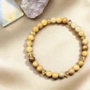 Pulsera de piedra natural citrino 19–20 cm 6–8 mm cuentas pulsera elástica tono amarillo accesorio de joyería 2
