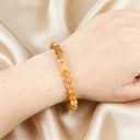 Pulsera de piedra natural citrino 19–20 cm 6–8 mm cuentas pulsera elástica tono amarillo accesorio de joyería 4