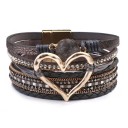Pulsera multicapa de mujer con corazón 3
