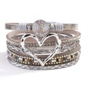 Pulsera multicapa de mujer con corazón 2