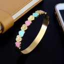 Pulsera sólida de mujer, corazones de colores 1