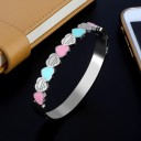 Pulsera sólida de mujer, corazones de colores 2