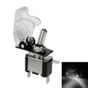 Pulswitch SPST met beschermkap 12 V DC 20 A LED verlichting Kunststof en metaal Voor auto offroad en boot bediening van verlichting 1