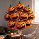 Pumpulipalloasetelma kurpitsat 10 kpl Foliopallot halloween-kurpitsojen muotoisia Oransseja vihreällä varrella Juhla- ja koristeet 5
