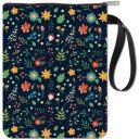 Pungă textilă cu fermoar cu model floral 28 x 22 cm organizator impermeabil cu mânere și buzunar frontal 1
